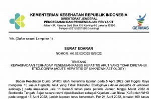 Kemenkes Terbitkan Edaran Kewaspadaan terhadap Penemuan Kasus Hepatitis Akut