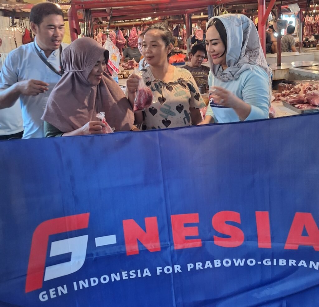 Aksi Nyata G-Nesia, Gelar Bazar Murah Sekaligus Kampanyekan Paslon 2 Prabowo Gibran