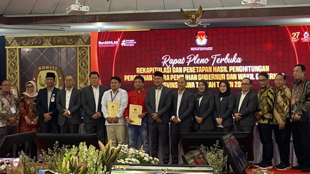 KPU Tetapkan Ahmad Luthfi-Taj Yasin Pemenang Pilgub Jateng