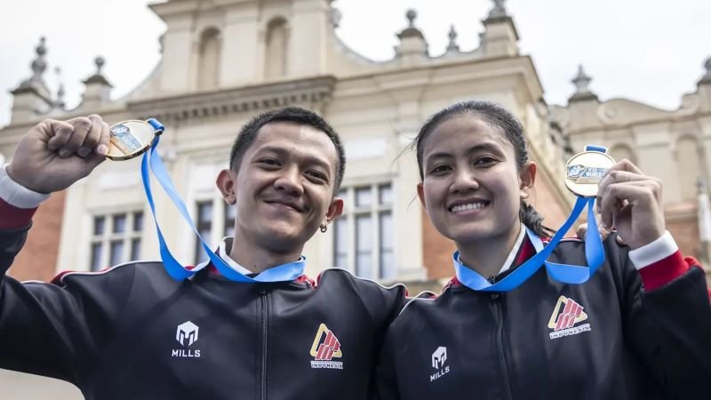 Timnas Panjat Tebing Indonesia Raih 2 Emas, 1 Perak di Piala Dunia Krakow