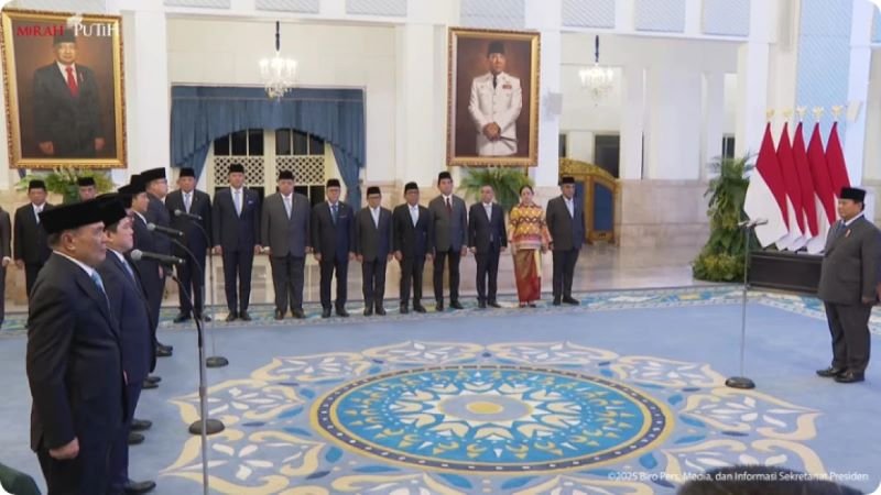Reshuffle Kabinet, Ini Daftar Lengkap Menteri dan Pejabat Baru Dilantik Prabowo
