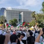 Ribuan Warga Gelar Aksi di Depan Kedubes AS, Doakan Tiga Prajurit TNI Gugur di Lebanon